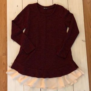 Maroon Ruffle Sweater